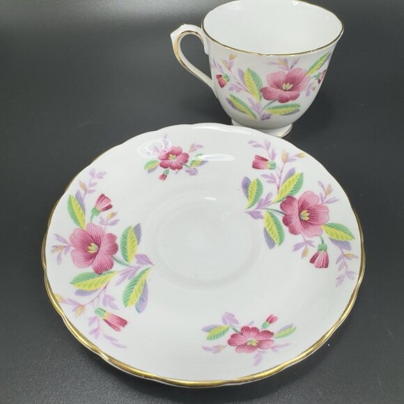 Tuscan Fine English Bone China Porcelain Small Teacup And Saucer Set England VTG - Picture 11 of 12